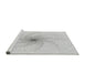 Sideview of Machine Washable Transitional Platinum Gray Rug, wshpat3358gry