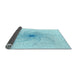 Thickness of Patterned Diamond Blue Rug, pat3358lblu