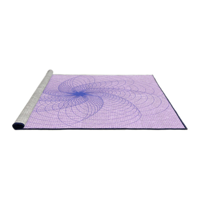 Sideview of Machine Washable Transitional Bright Lilac Purple Rug, wshpat3358pur
