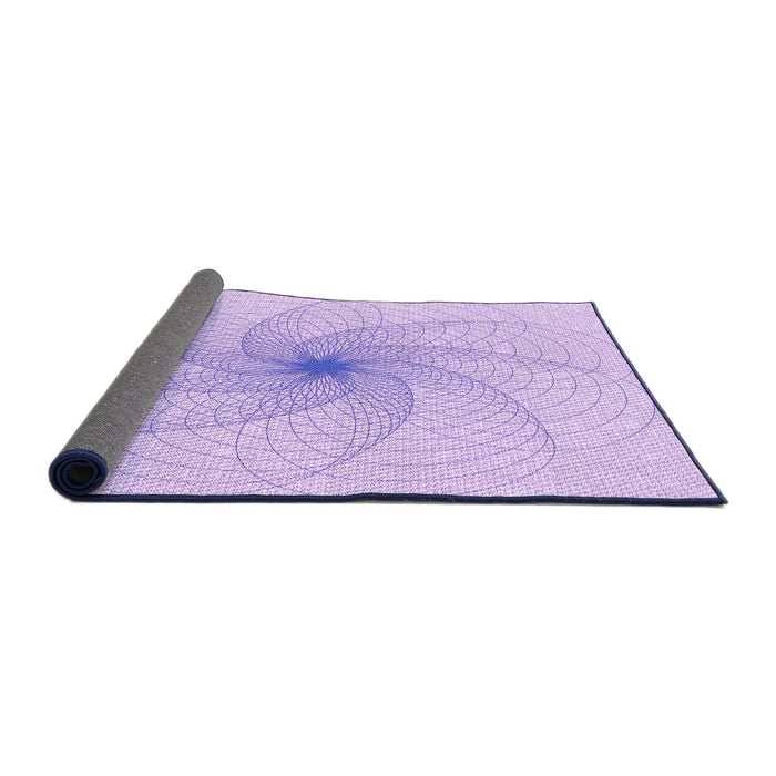 Thickness of Patterned Bright Lilac Purple Rug, pat3358pur