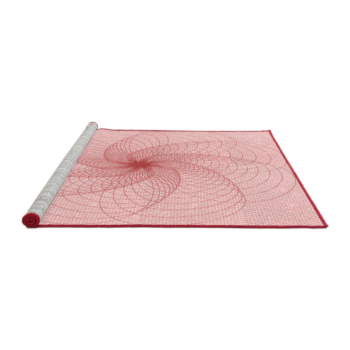 Sideview of Machine Washable Transitional Pastel Red Pink Rug, wshpat3358rd