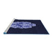 Sideview of Machine Washable Transitional Black Rug, wshpat3359blu