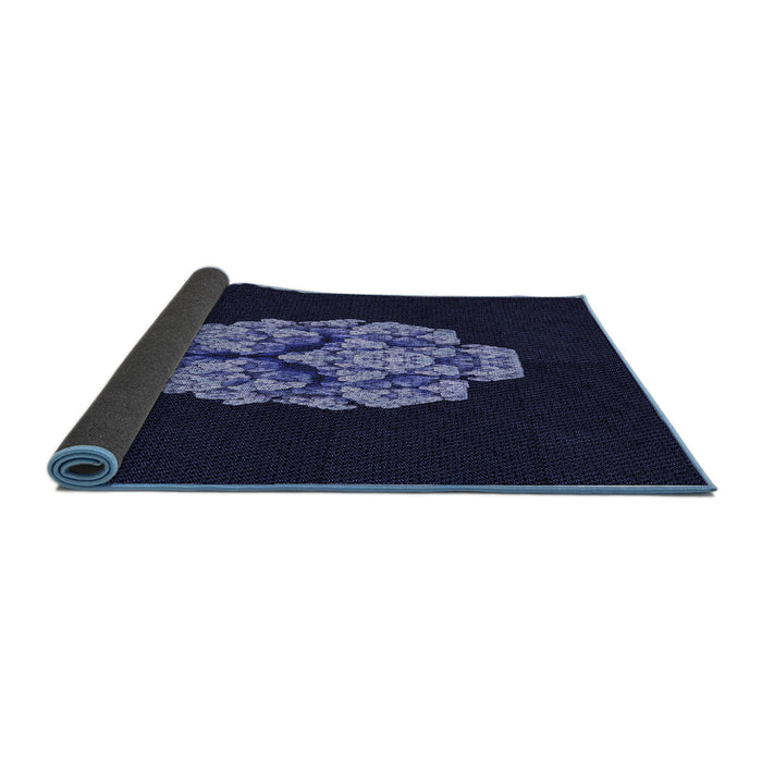 Thickness of Patterned Black Rug, pat3359blu