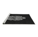 Sideview of Machine Washable Transitional Black Rug, wshpat3359gry