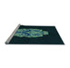 Sideview of Machine Washable Transitional Black Rug, wshpat3359lblu