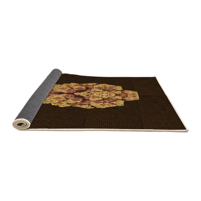 Thickness of Patterned Saddle Brown Rug, pat3359org