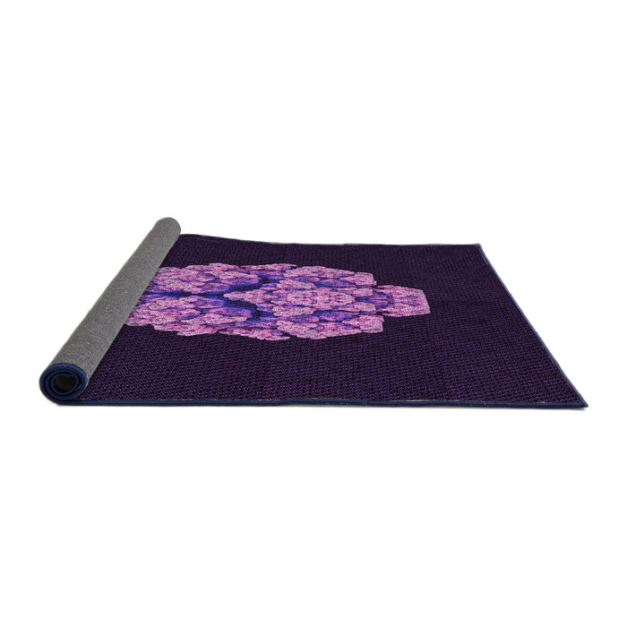 Thickness of Patterned Deep Purple Rug, pat3359pur
