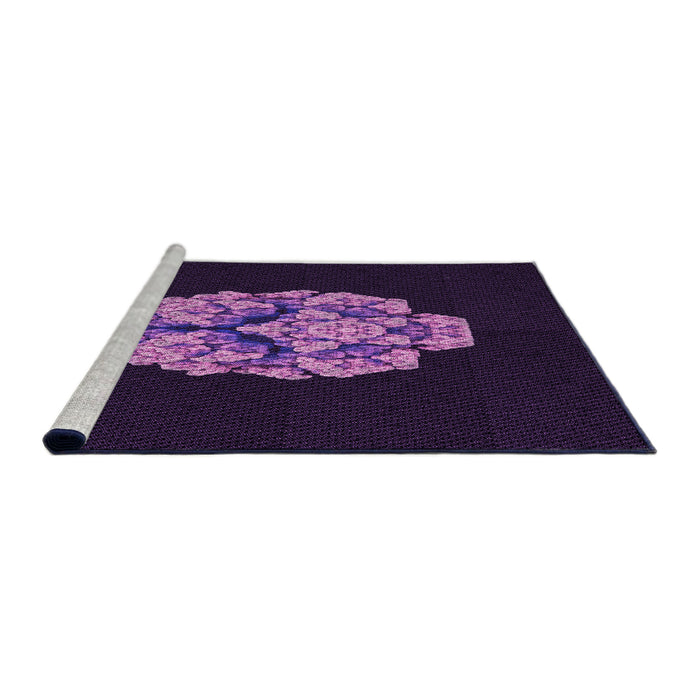 Sideview of Machine Washable Transitional Deep Purple Rug, wshpat3359pur