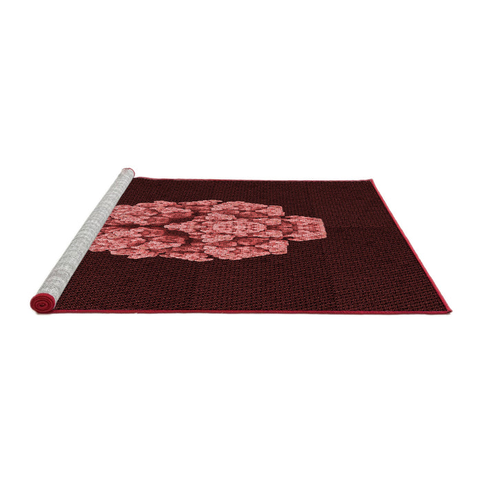 Sideview of Machine Washable Transitional Chocolate Brown Rug, wshpat3359rd