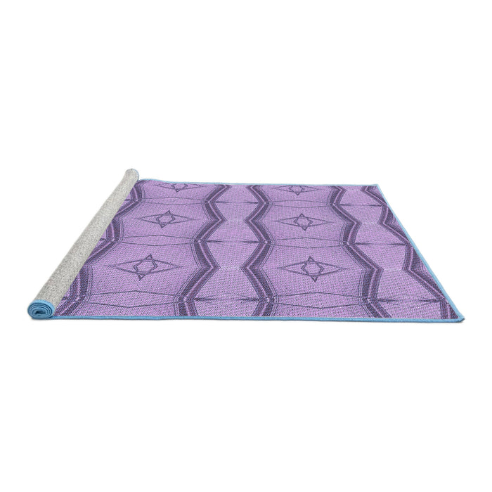 Sideview of Machine Washable Transitional Bright Lilac Purple Rug, wshpat336blu