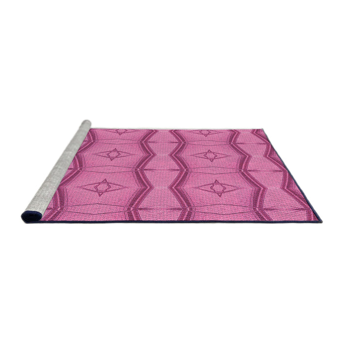 Sideview of Machine Washable Transitional Deep Pink Rug, wshpat336pur