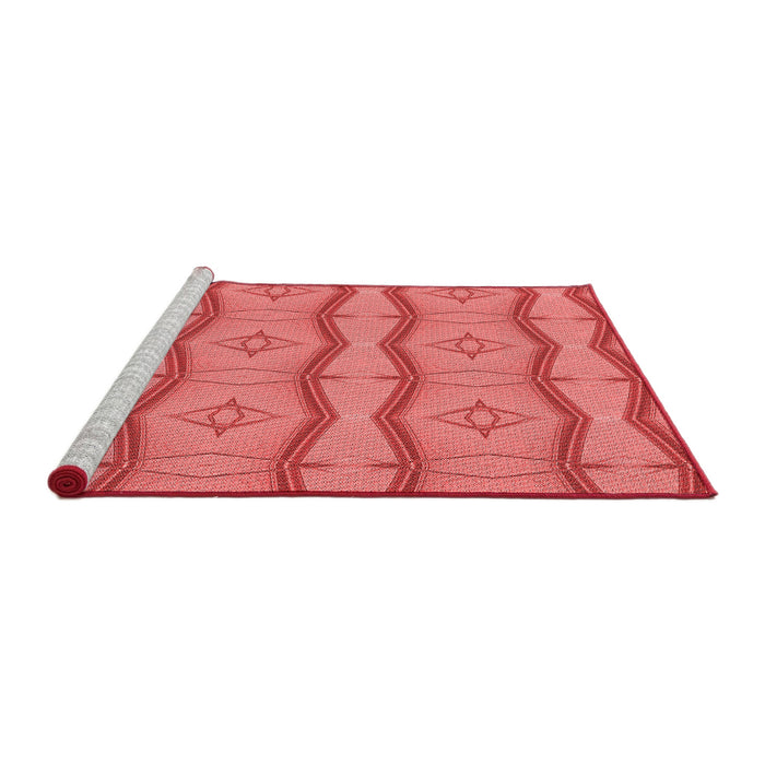 Sideview of Machine Washable Transitional Ruby Red Rug, wshpat336rd