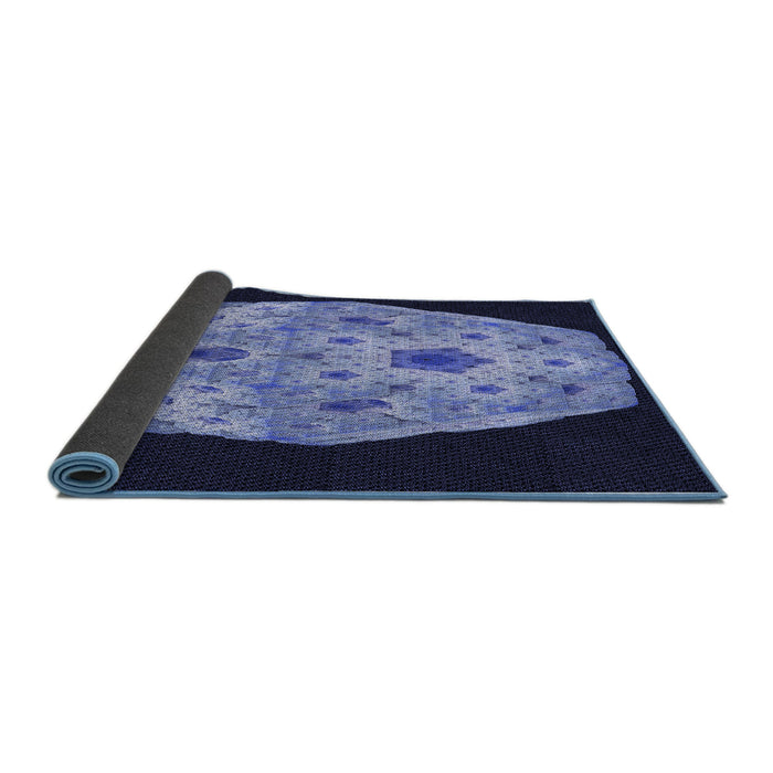 Thickness of Patterned Sky Blue Rug, pat3360blu