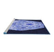 Sideview of Machine Washable Transitional Sky Blue Rug, wshpat3360blu