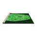 Sideview of Machine Washable Transitional Dark Forest Green Rug, wshpat3360grn