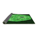 Thickness of Patterned Dark Forest Green Rug, pat3360grn