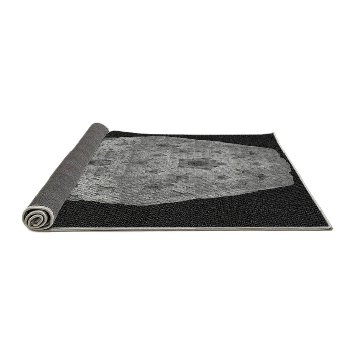 Thickness of Patterned Charcoal Black Rug, pat3360gry