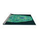 Sideview of Machine Washable Transitional Deep Teal Green Rug, wshpat3360lblu