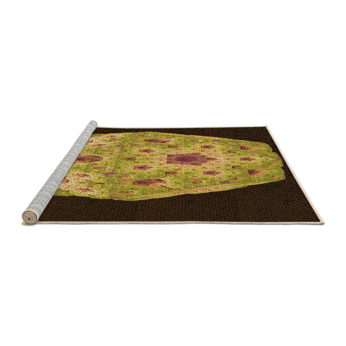 Sideview of Machine Washable Transitional Night Red Rug, wshpat3360org
