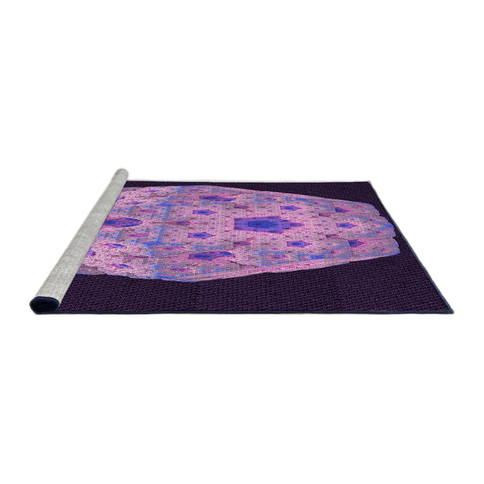 Sideview of Machine Washable Transitional Orchid Purple Rug, wshpat3360pur