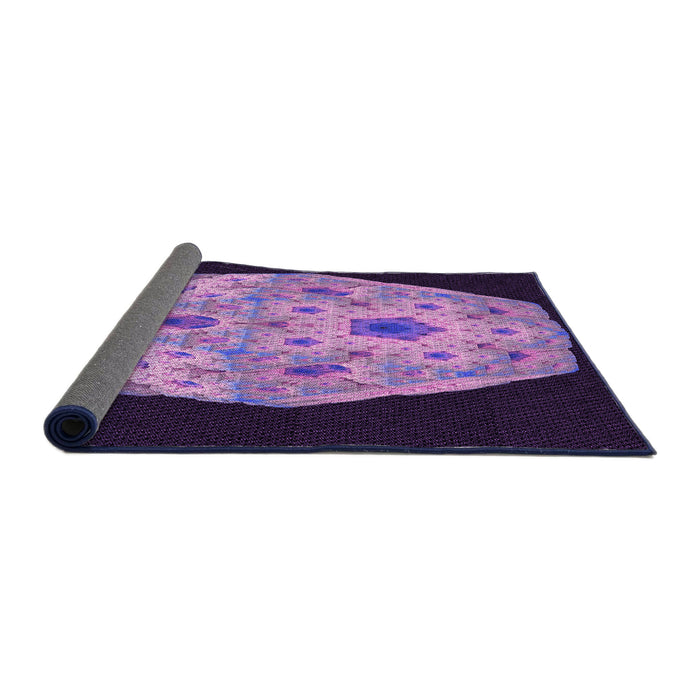 Thickness of Patterned Orchid Purple Rug, pat3360pur