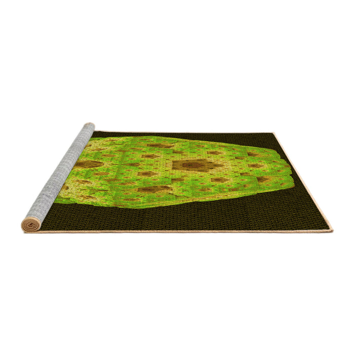 Sideview of Machine Washable Transitional Pistachio Green Rug, wshpat3360yw