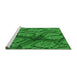 Sideview of Machine Washable Transitional Green Rug, wshpat3361grn