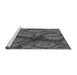 Sideview of Machine Washable Transitional Dark Gray Black Rug, wshpat3361gry