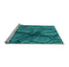 Sideview of Machine Washable Transitional Dark Turquoise Green Rug, wshpat3361lblu