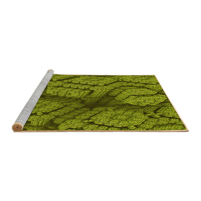 Sideview of Machine Washable Transitional Pistachio Green Rug, wshpat3361yw