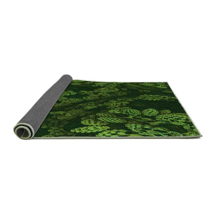 Thickness of Patterned Black Rug, pat3362grn