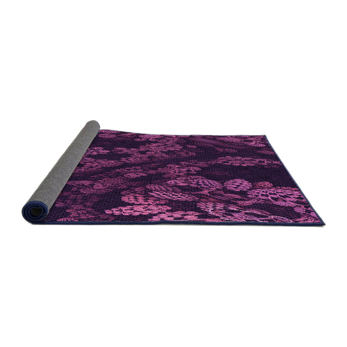 Thickness of Patterned Purple Lily Purple Rug, pat3362pur