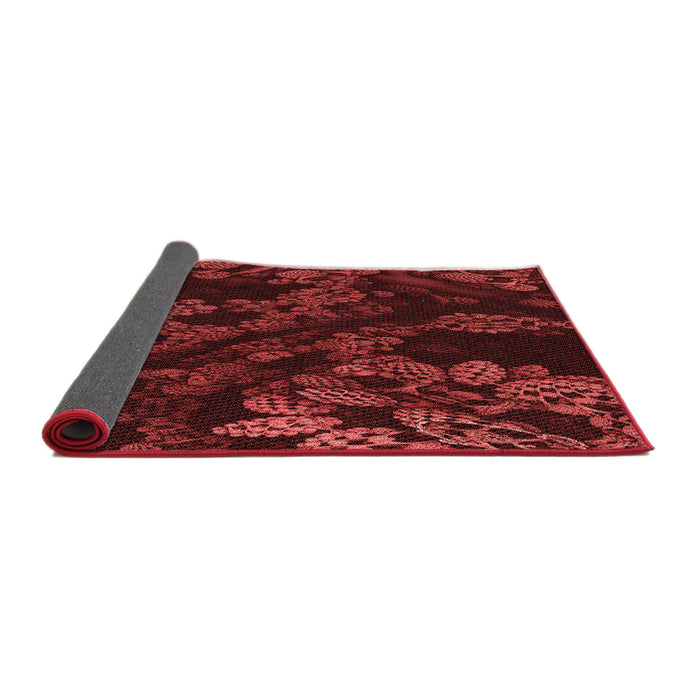 Thickness of Patterned Maroon Red Rug, pat3362rd