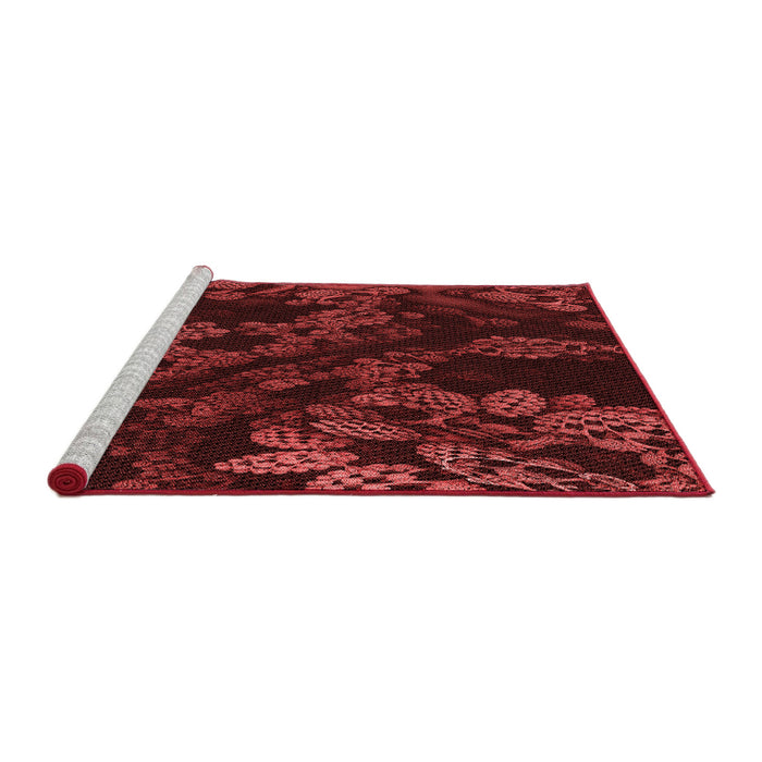 Sideview of Machine Washable Transitional Maroon Red Rug, wshpat3362rd
