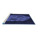 Sideview of Machine Washable Transitional Night Blue Rug, wshpat3363blu