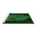 Sideview of Machine Washable Transitional Green Rug, wshpat3363grn