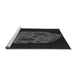 Sideview of Machine Washable Transitional Midnight Gray Rug, wshpat3363gry