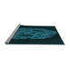 Sideview of Machine Washable Transitional Dark Cyan Green Rug, wshpat3363lblu