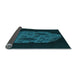 Thickness of Patterned Dark Cyan Green Rug, pat3363lblu