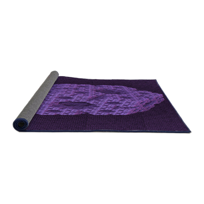 Thickness of Patterned Deep Purple Rug, pat3363pur