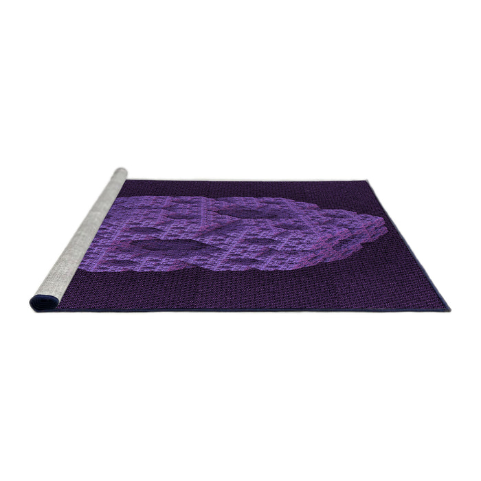 Sideview of Machine Washable Transitional Deep Purple Rug, wshpat3363pur