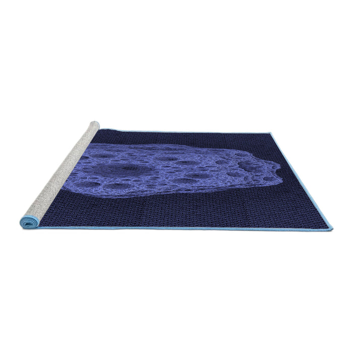 Sideview of Machine Washable Transitional Night Blue Rug, wshpat3364blu