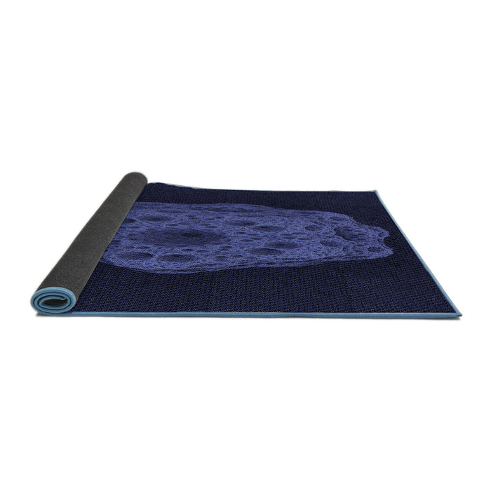 Thickness of Patterned Night Blue Rug, pat3364blu