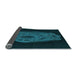 Thickness of Patterned Dark Cyan Green Rug, pat3364lblu