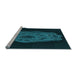 Sideview of Machine Washable Transitional Dark Cyan Green Rug, wshpat3364lblu