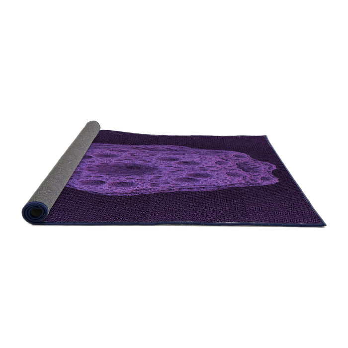 Thickness of Patterned Deep Purple Rug, pat3364pur