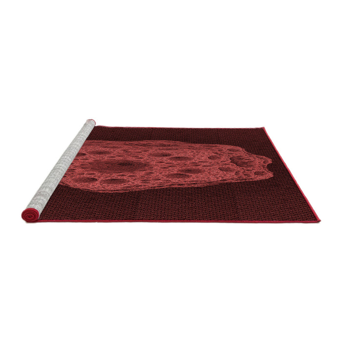Sideview of Machine Washable Transitional Red Rug, wshpat3364rd
