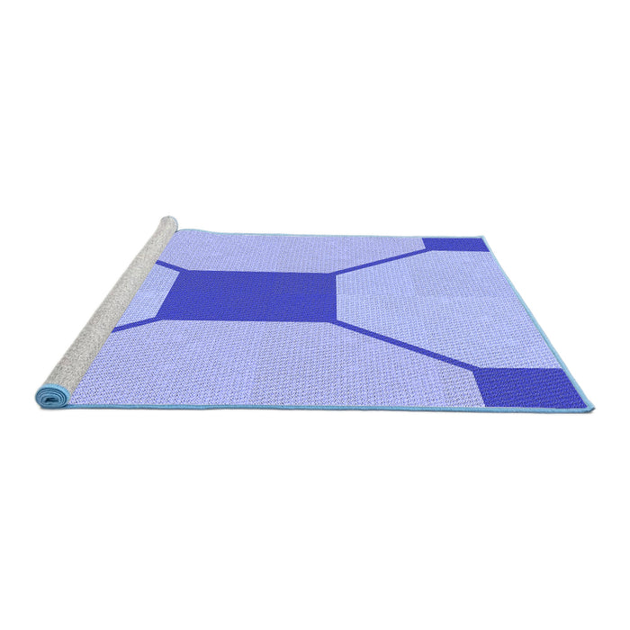 Sideview of Machine Washable Transitional Light Slate Blue Rug, wshpat3365blu