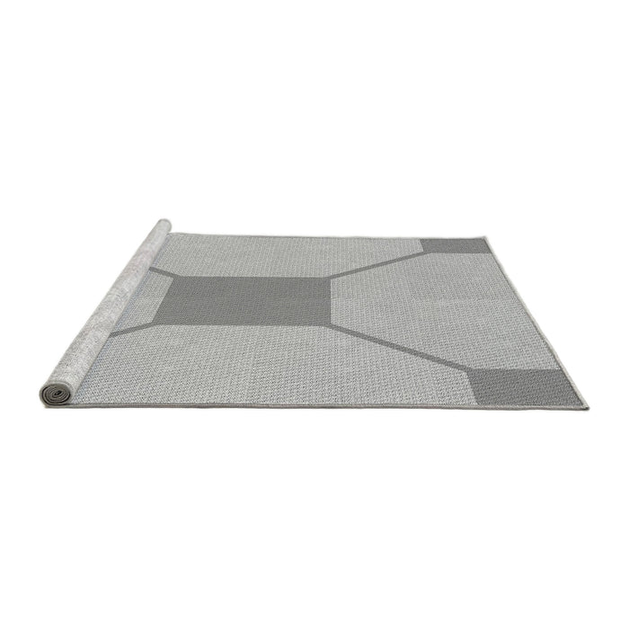 Sideview of Machine Washable Transitional Gray Rug, wshpat3365gry