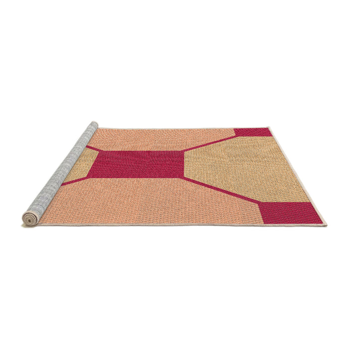 Sideview of Machine Washable Transitional Yellow Orange Rug, wshpat3365org